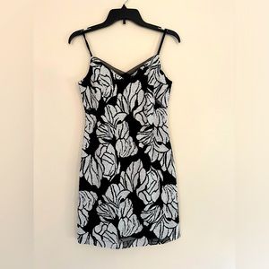 White House Black Market Size 00 Black Dress with White Sequin Sheath